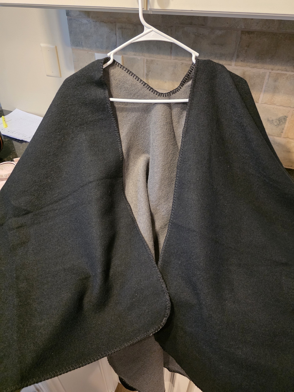 Sakkas Reversible Black and Gray Wrap Scarf